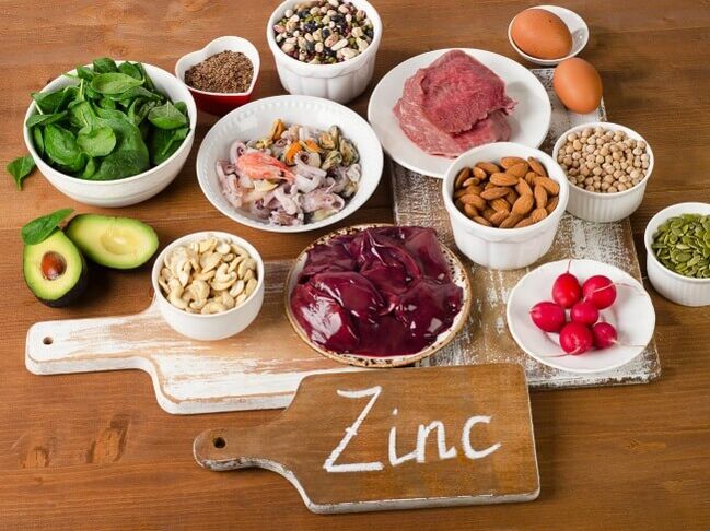 Products containing zinc